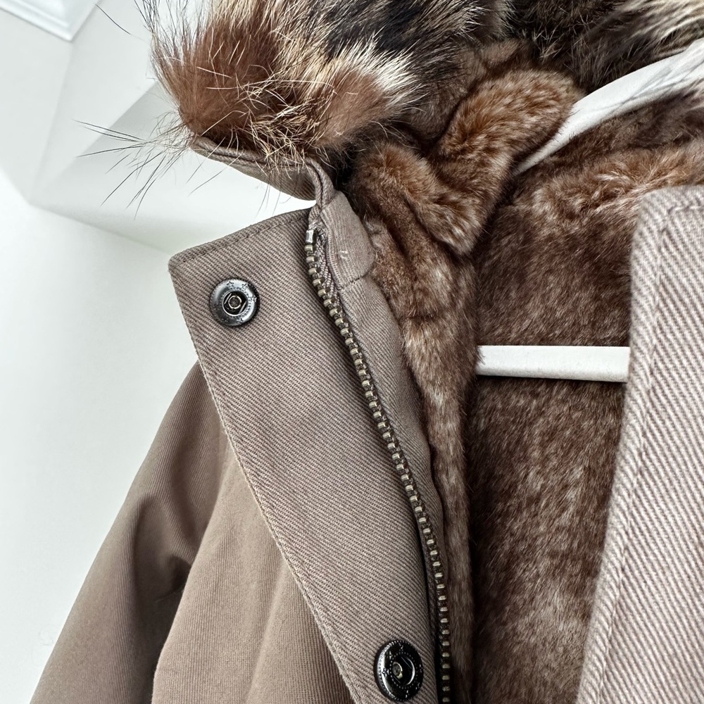 The Kooples Raccoon Fur Cotton Parka - Picture 5 of 11
